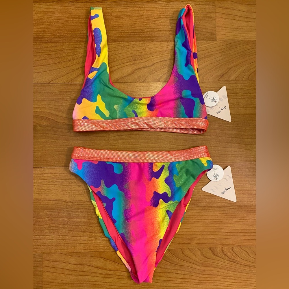 Dippin Daisy’s Festival Top & Ultra Bottom Bikini Set - Electric Camo